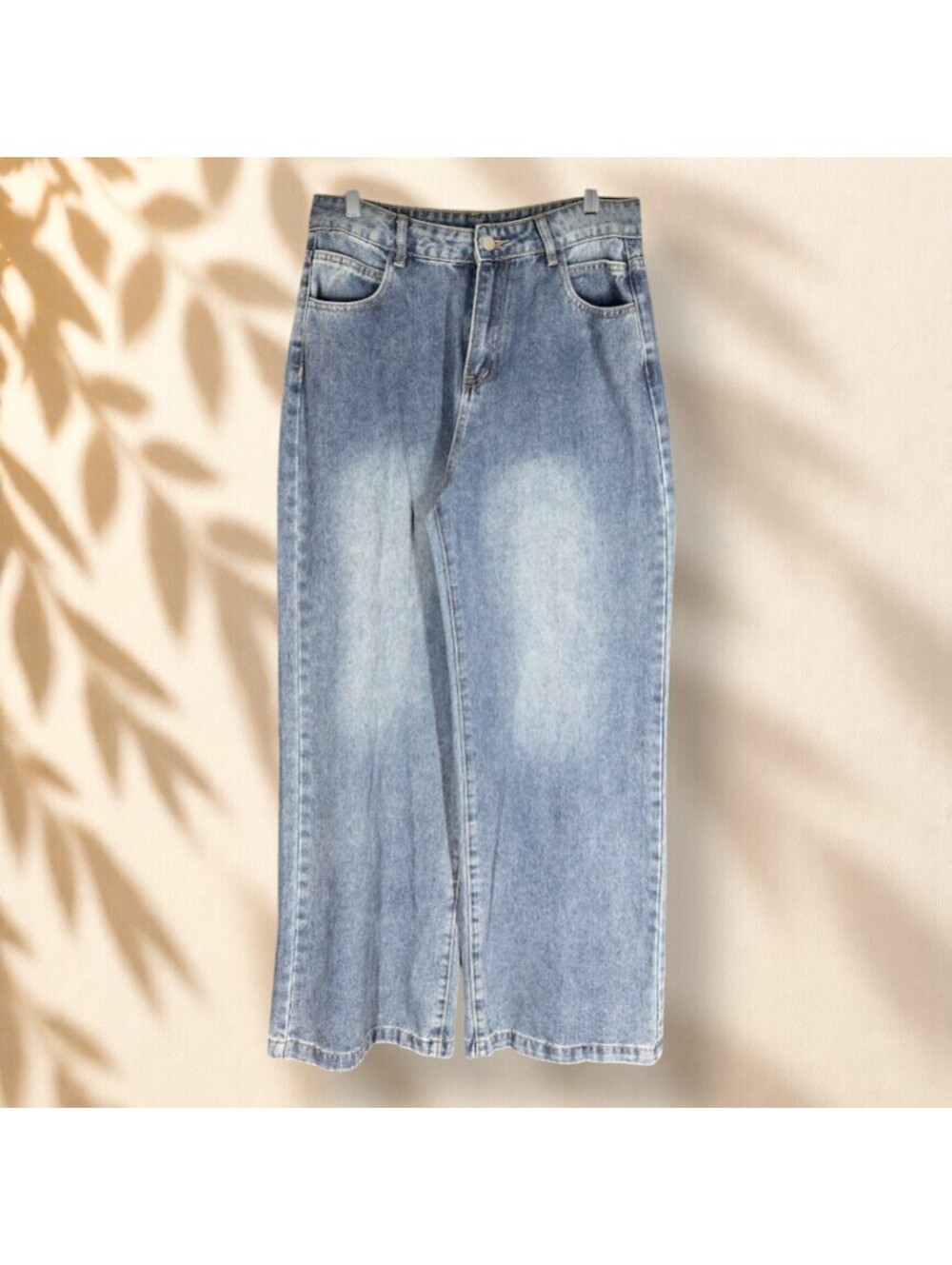 New Emmiol Jeans Women M Medium Blue Denim Medium Wash High Rise Wide Leg